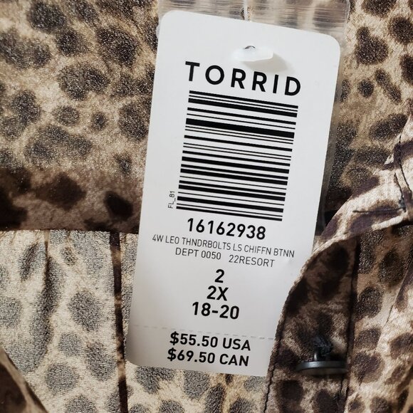 Torrid Plus Size Leopard Print Blouse - Picture 5 of 9